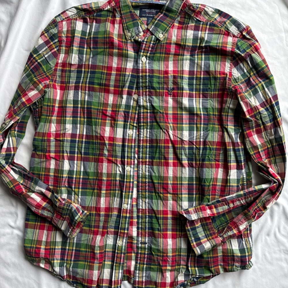American Eagle Men's Multicolor Plaid Shirt
